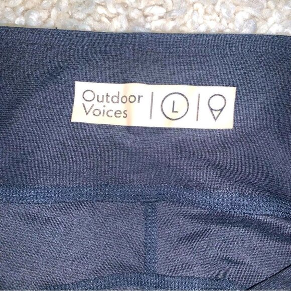 Outdoor Voices Warmup Leggings 7/8 Length Navy Heathered Compression Size Large - Picture 10 of 11